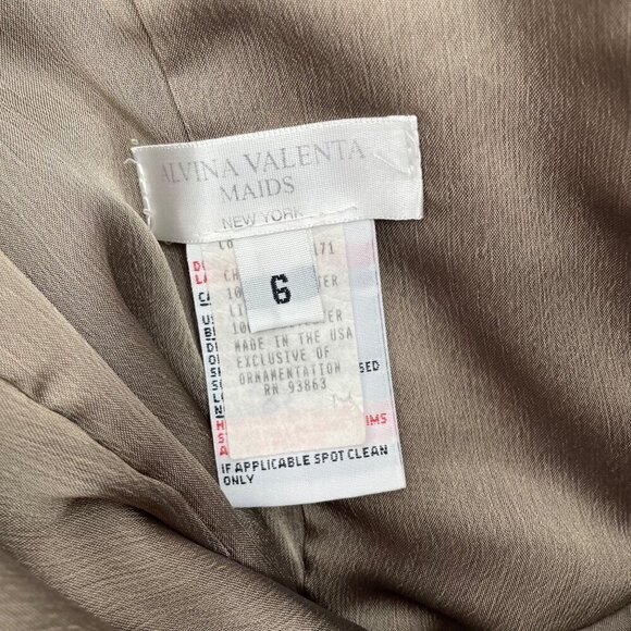 Alvina Valenta Taupe Sweetheart Neck Prom Chiffon Bridesmaid Dress Womens Size 6 - Picture 4 of 11